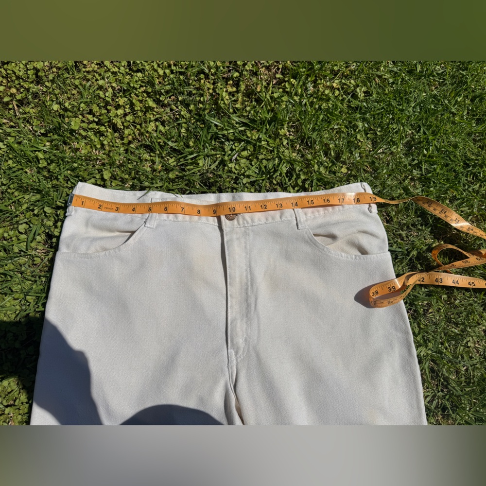 60s Vintage Big E Levi’s Sta-Press White Pants Plus Size - Picture 9 of 14